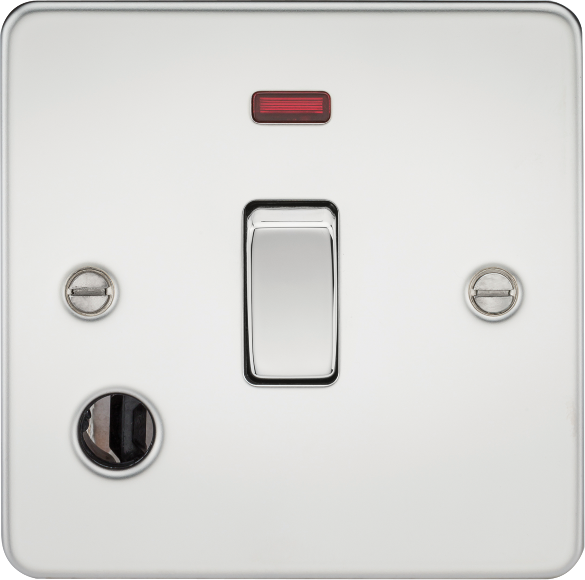 20A 1G DP Switch with Neon & Flex Outlet - Polished Chrome