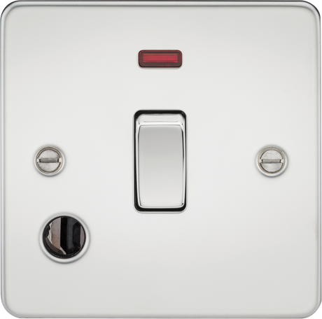 20A 1G DP Switch with Neon & Flex Outlet - Polished Chrome
