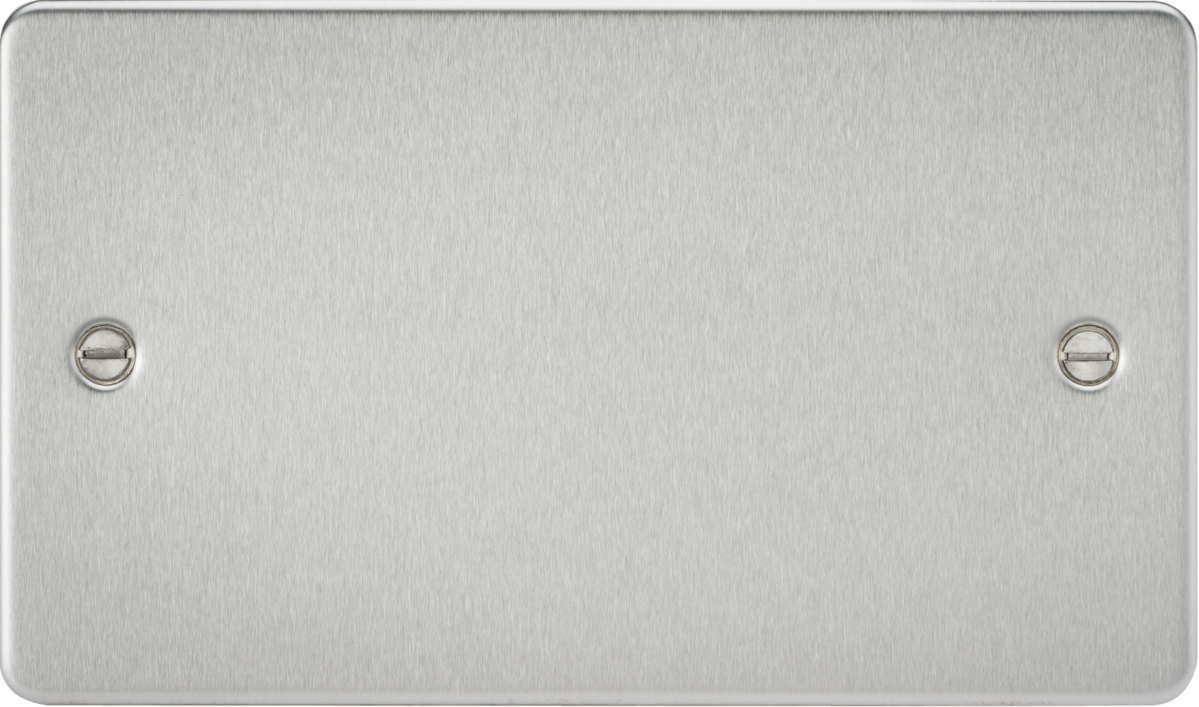 2G Blanking Plate in Brushed Chrome - Flat Plate Design