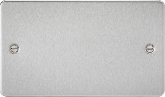 2G Blanking Plate in Brushed Chrome - Flat Plate Design