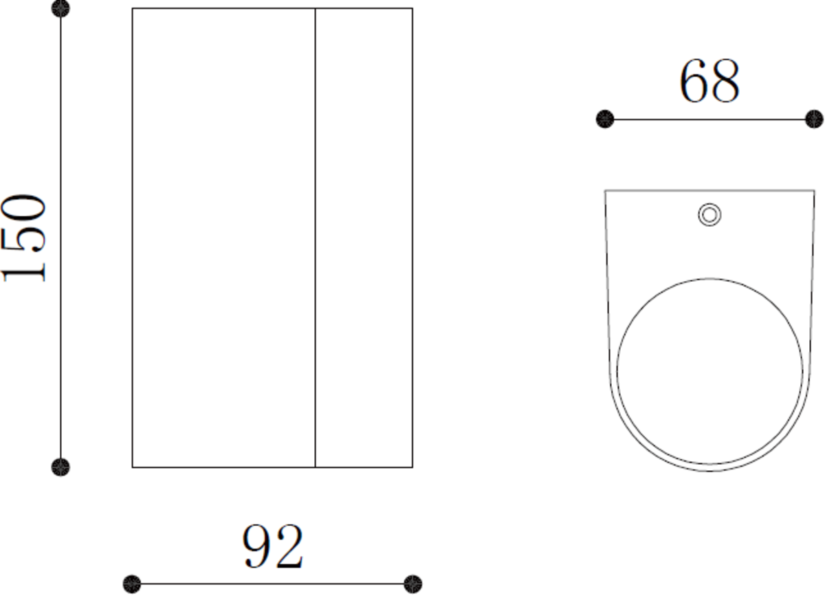 ALANA GU10 Polycarbonate Up/Down Wall Light - Black