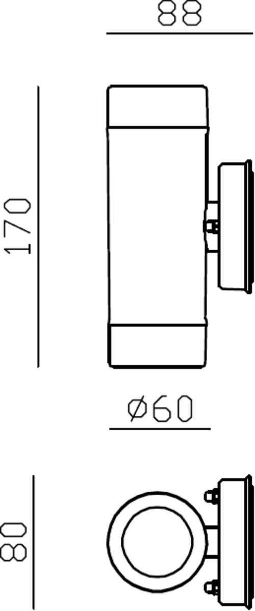 EAMON Black GU10 Up/Down Wall Light