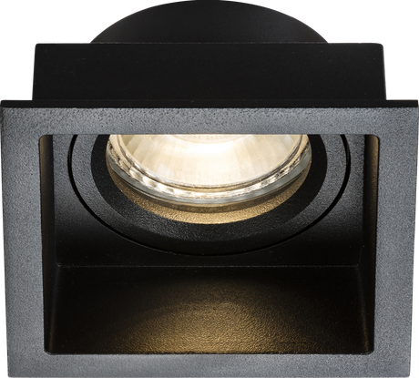 Dipa Single Fixed Square Anti-Glare Downlight in Black Finish