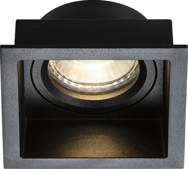 Dipa Single Fixed Square Anti-Glare Downlight in Black Finish