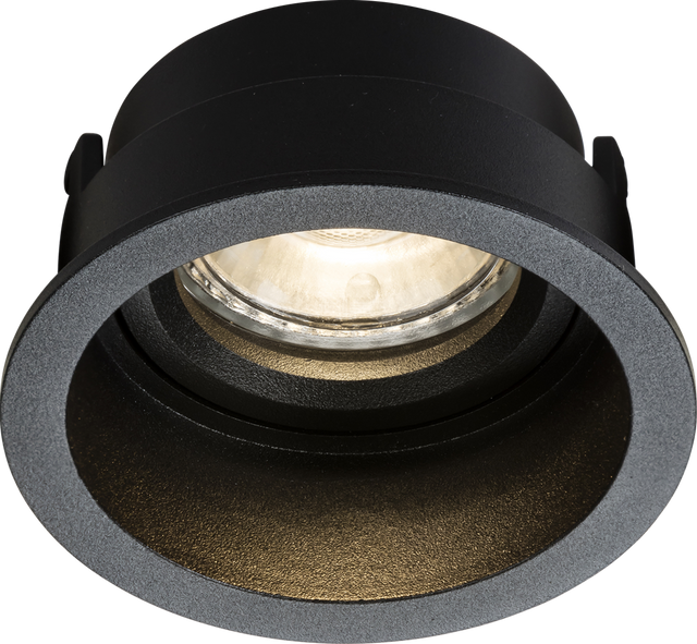 Dipa Single Fixed Round Anti-Glare Downlight - Black