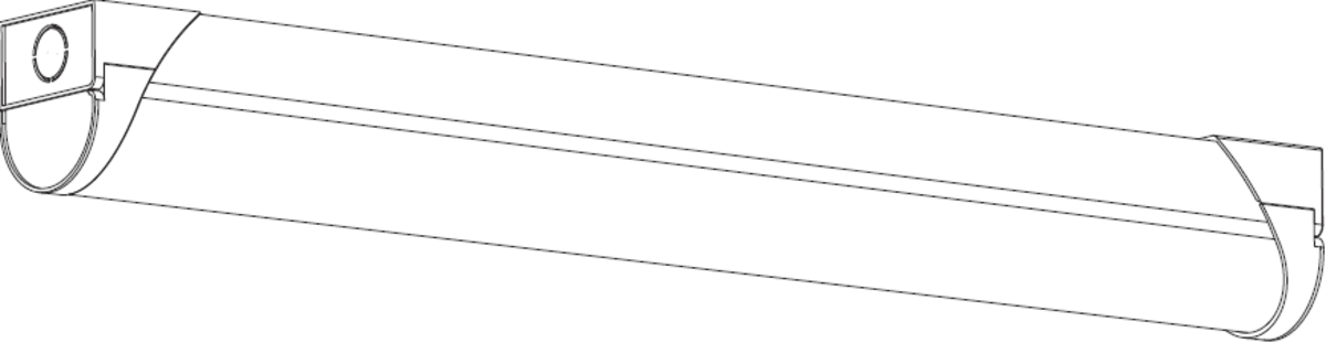 Side view of 230V 4ft 32W DALI CCT Adjustable Batten