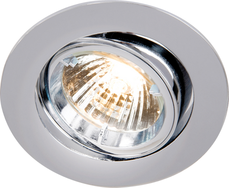 IP20 230V GU10 Chrome Recessed Tilt Twist & Lock Downlight