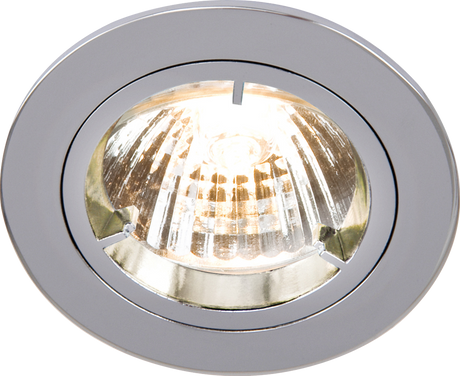 IP20 230V GU10 Chrome Recessed Fixed Twist & Lock Downlight