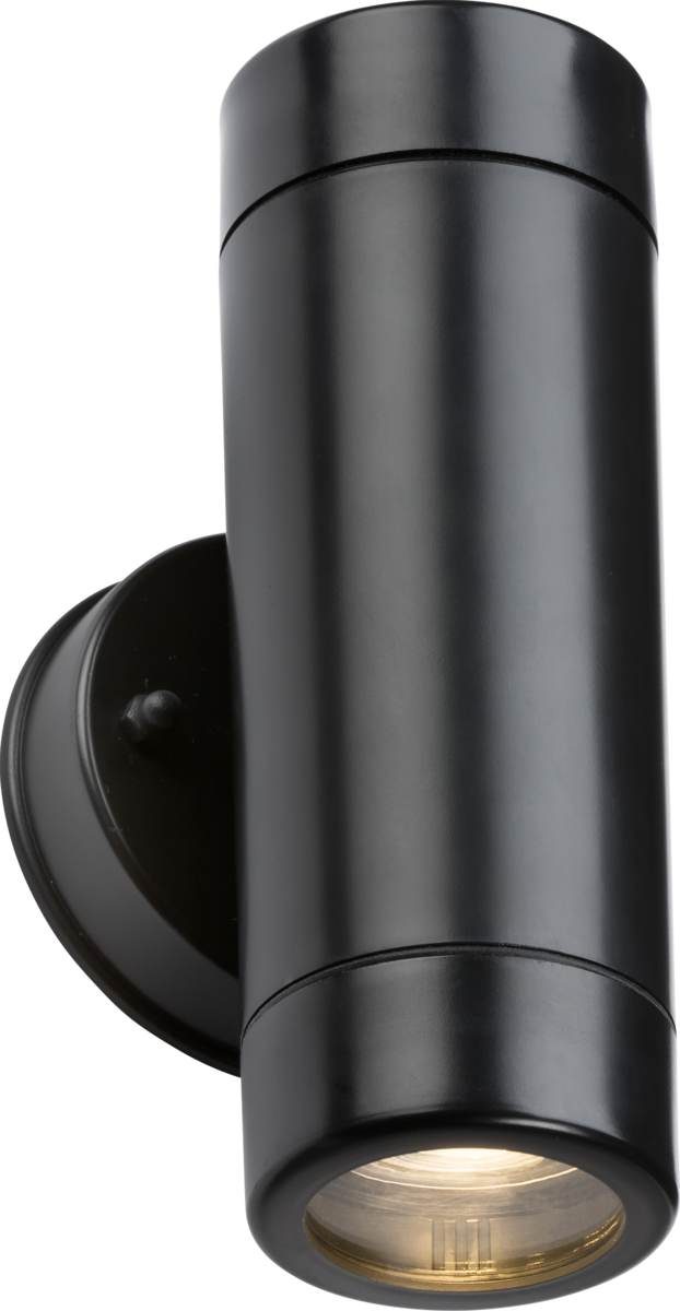 EAMON 230V IP54 GU10 Polycarbonate Up/Down Wall Light - Black