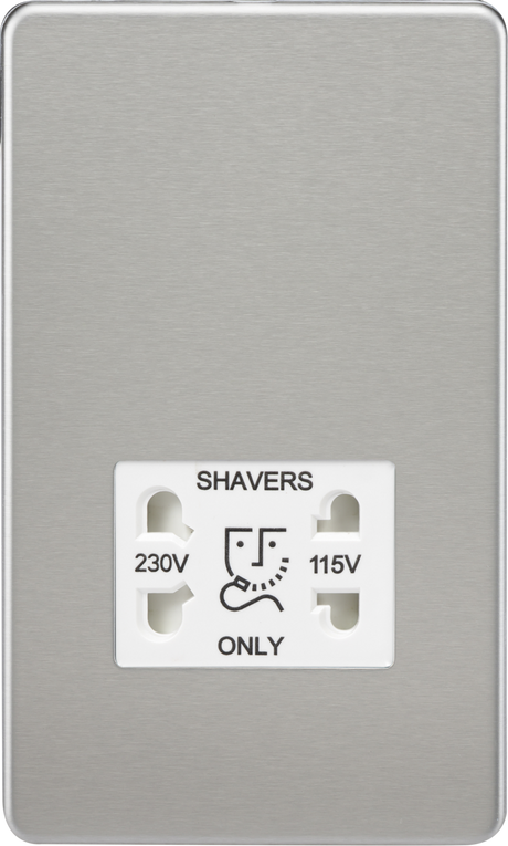 Brushed Chrome Dual Voltage Shaver Socket SF8900BCW