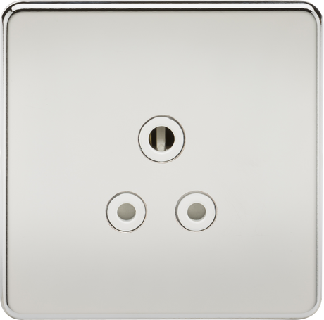 5A Unswitched Socket - Polished Chrome with White Insert