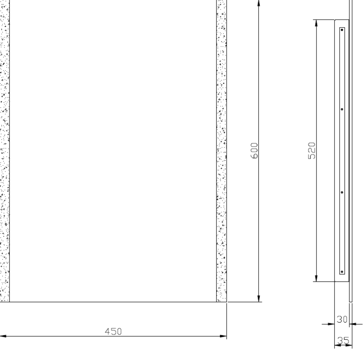 LED Edge Lit Bathroom Mirror - Alternative View