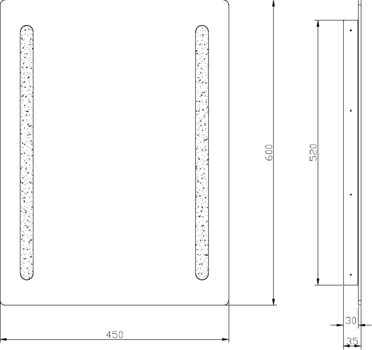 LED Bathroom Mirror with Frosted Panels