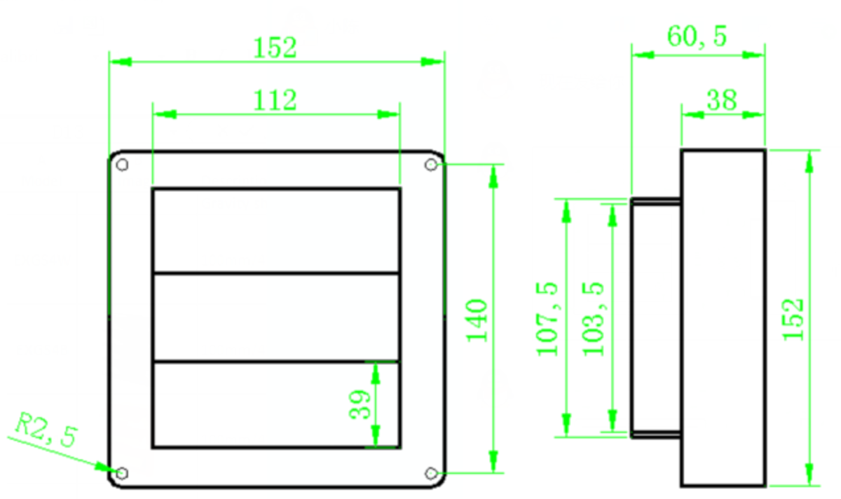 Secondary view of 100mm Gravity Shutter - Black