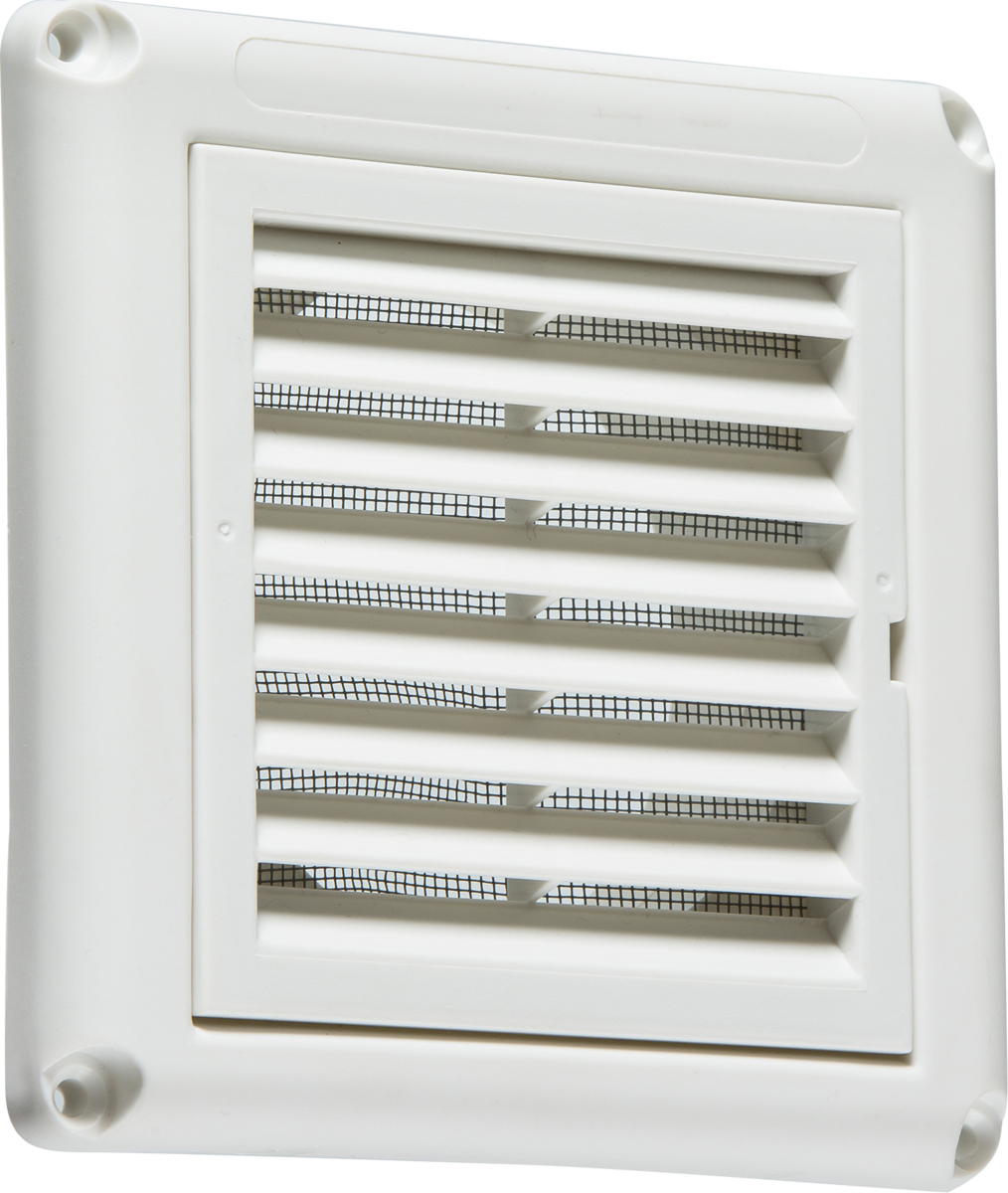 100mm Extractor Fan Grille with Fly Screen - White