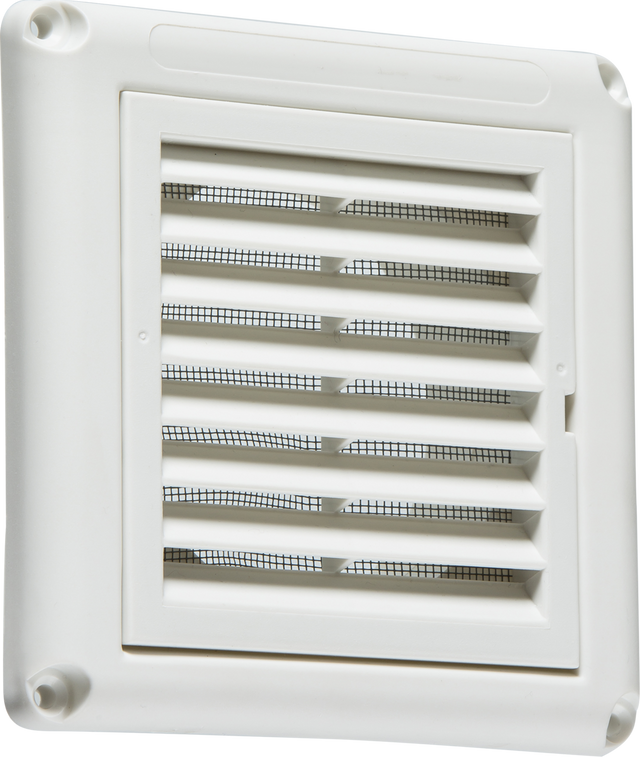 100mm Extractor Fan Grille with Fly Screen - White