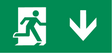 EMRUN Running Man Legend Sign with Down Facing Arrow