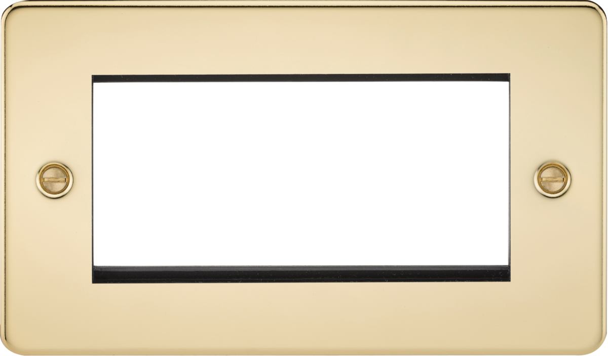 4G Modular Faceplate - Polished Brass