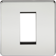 1G Modular Faceplate - Polished Chrome - Screwless Design
