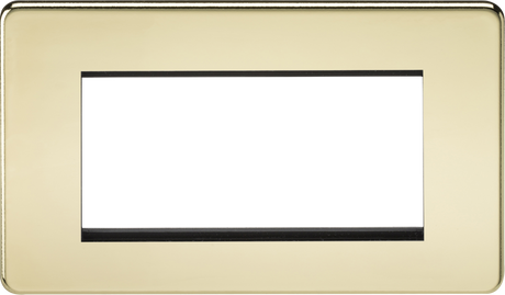 4G Modular Faceplate - Polished Brass