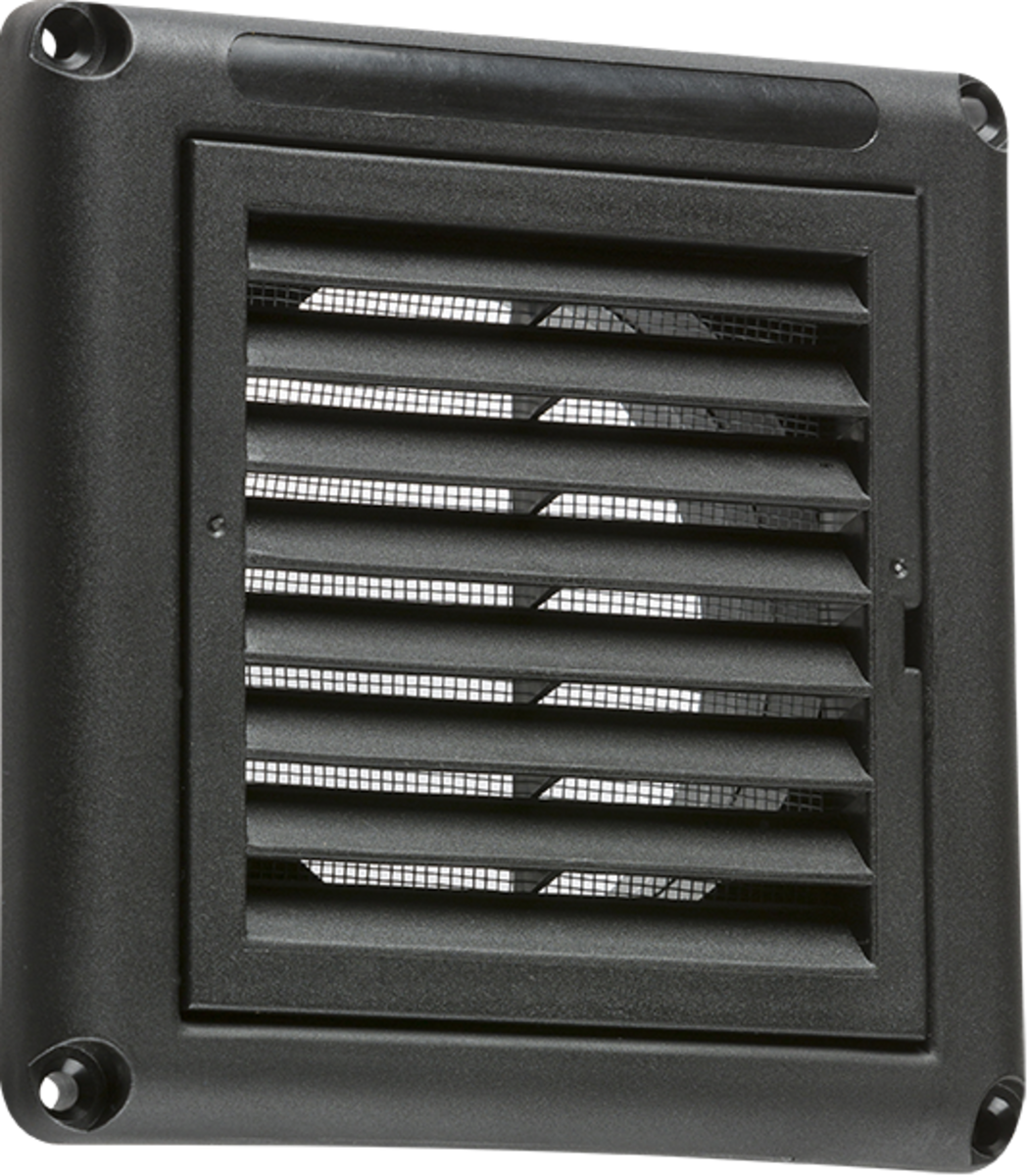 100mm Extractor Fan Grille with Fly Screen - Black