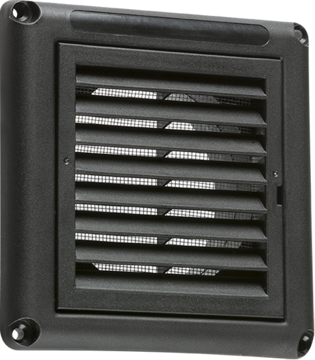 100mm Extractor Fan Grille with Fly Screen - Black