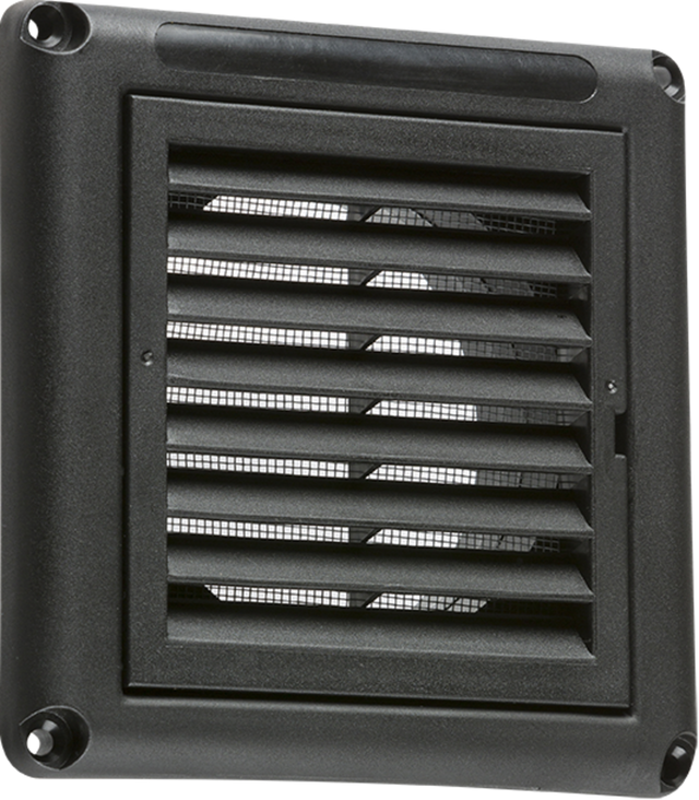 100mm Extractor Fan Grille with Fly Screen - Black