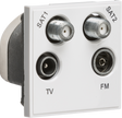 Quadplexed SAT1/SAT2/TV/FM DAB Outlet Module - White