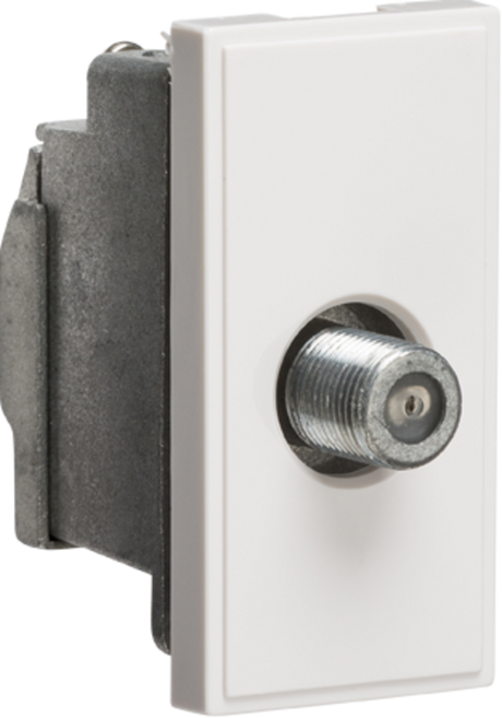 Screened SAT TV Outlet Module 25 x 50mm - White