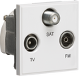 Triplexed TV/FM DAB/SAT TV Outlet Module 50 x 50mm - White