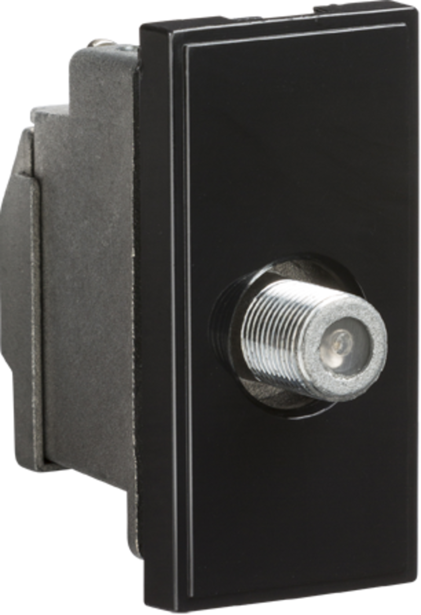 Screened SAT TV Outlet Module 25 x 50mm - Black