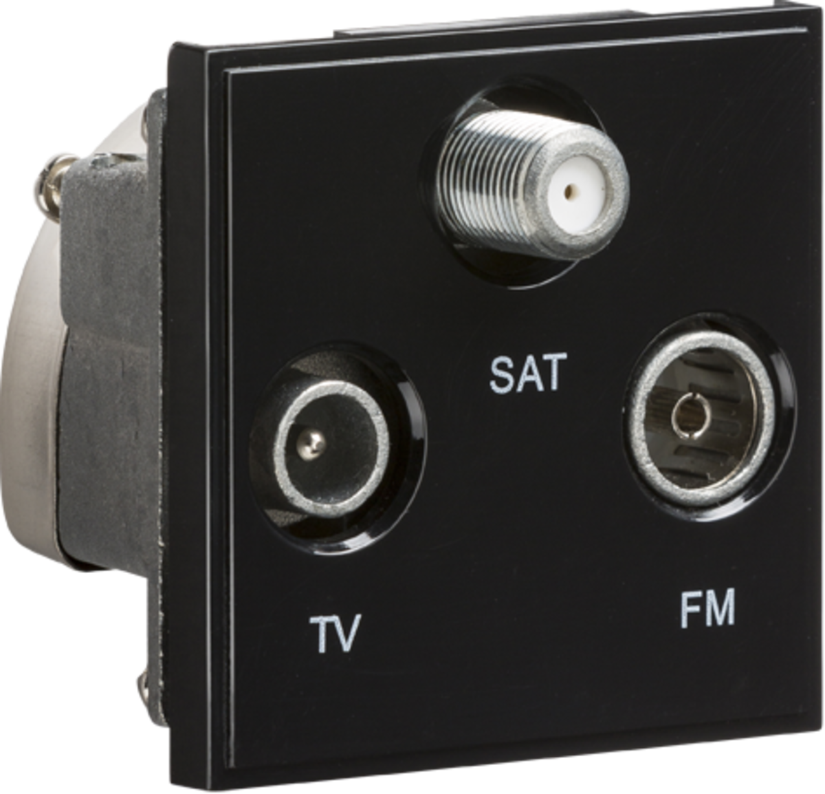 Triplexed TV/FM DAB/SAT Outlet Module 50 x 50mm - Black