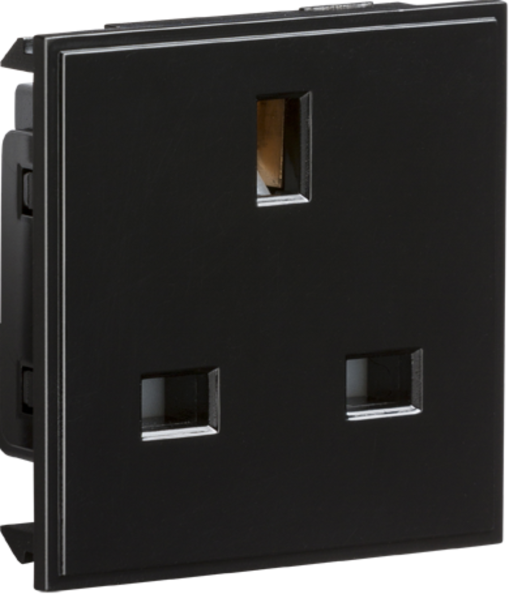 ML Accessories 13A 1G Unswitched Socket Module - Black