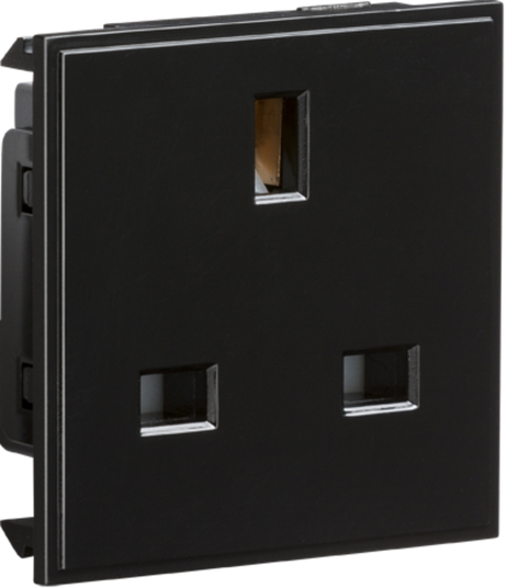 ML Accessories 13A 1G Unswitched Socket Module - Black