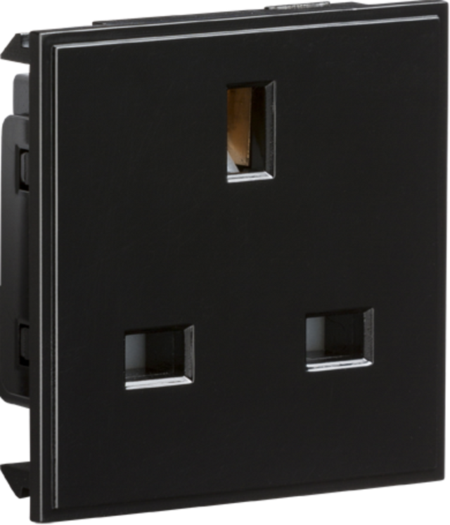 ML Accessories 13A 1G Unswitched Socket Module - Black
