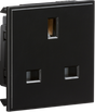 ML Accessories 13A 1G Unswitched Socket Module - Black