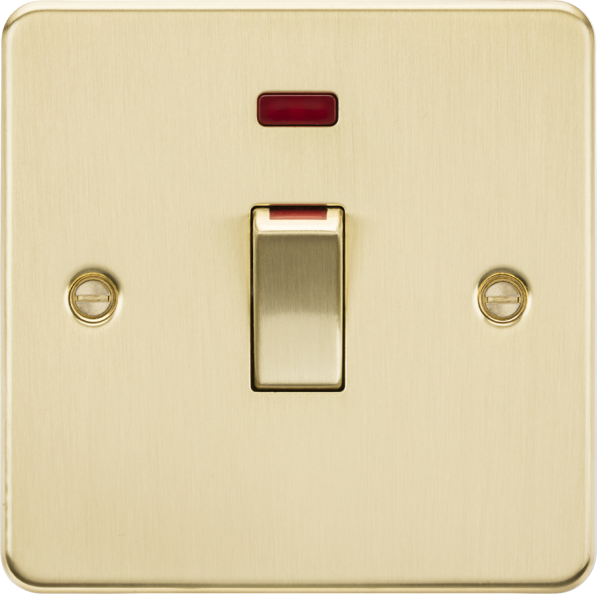 45A DP Switch with Neon - Brushed Brass