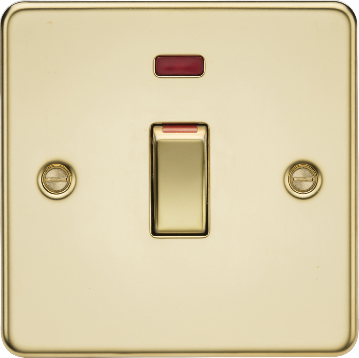 45A DP Switch with Neon - Polished Brass