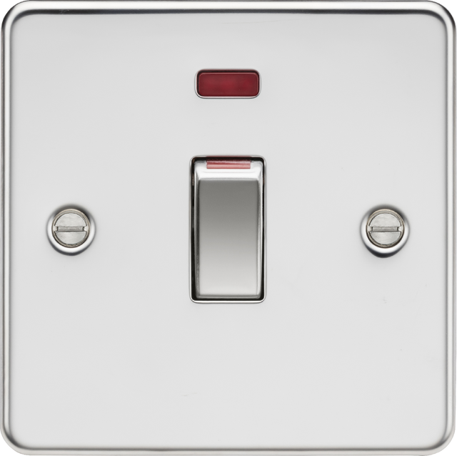 Polished Chrome 45A DP Switch with Neon Indicator