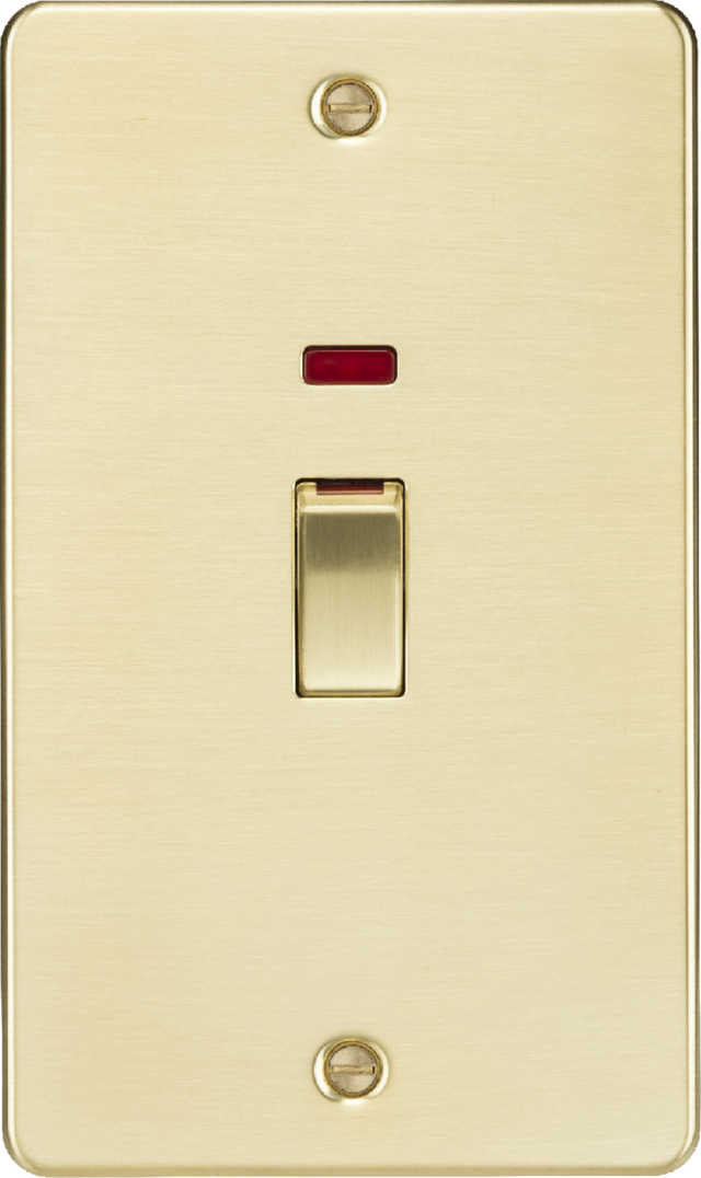 45A DP Switch with Neon Indicator - Brushed Brass