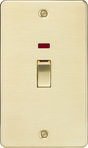 45A DP Switch with Neon Indicator - Brushed Brass