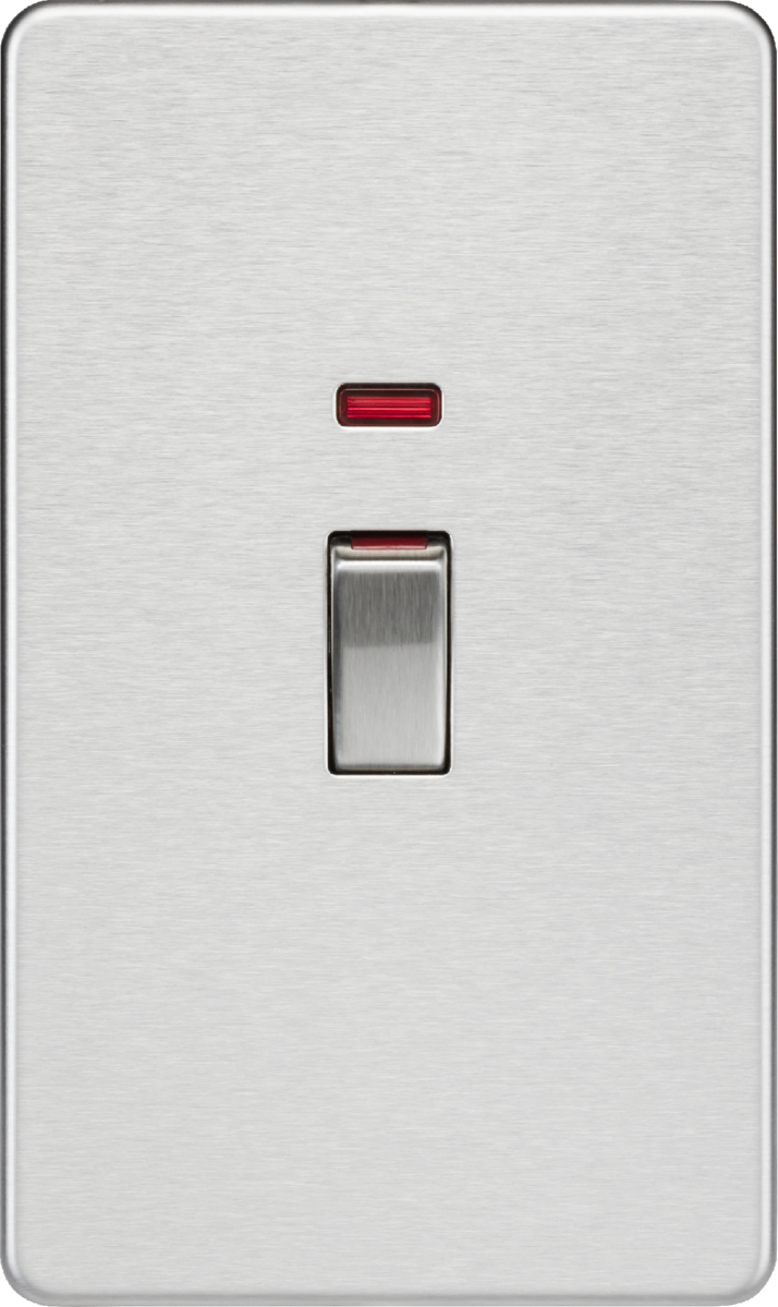 45A DP Switch with Neon - Brushed Chrome - SF82MNBC