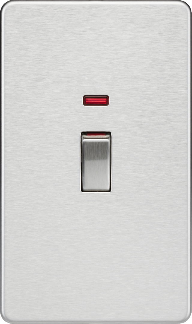 45A DP Switch with Neon - Brushed Chrome - SF82MNBC