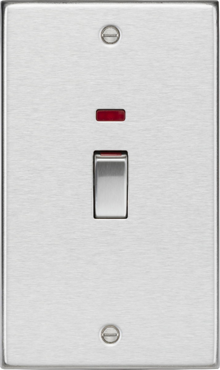 45A DP Switch with Neon - Brushed Chrome