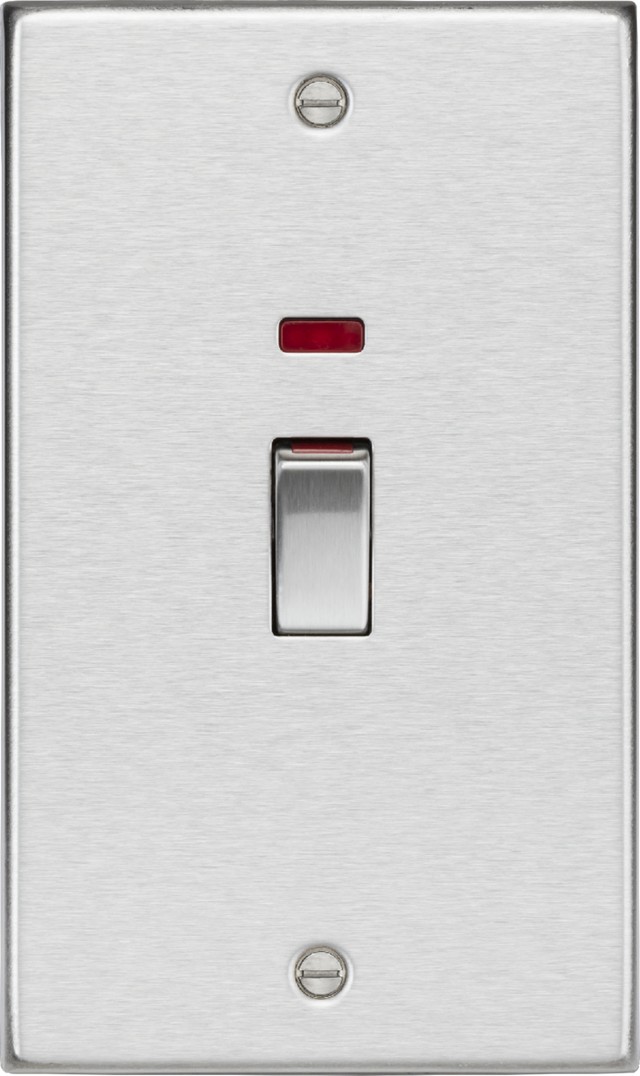 45A DP Switch with Neon - Brushed Chrome