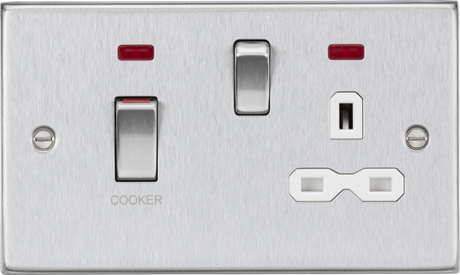45A DP Switch & 13A Socket - Brushed Chrome