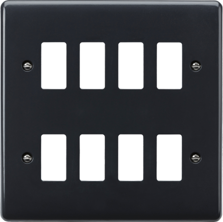 8G Grid Faceplate - Part M Compliant, Antimicrobial, Anthracite