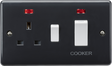 45A DP Switch with 13A Socket with Neons - Anthracite