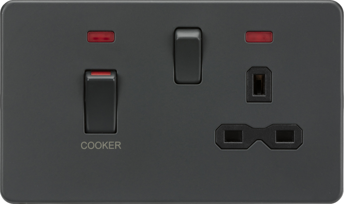 45A DP Switch with 13A Socket - Anthracite