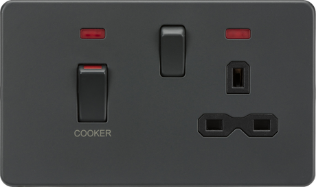 45A DP Switch with 13A Socket - Anthracite